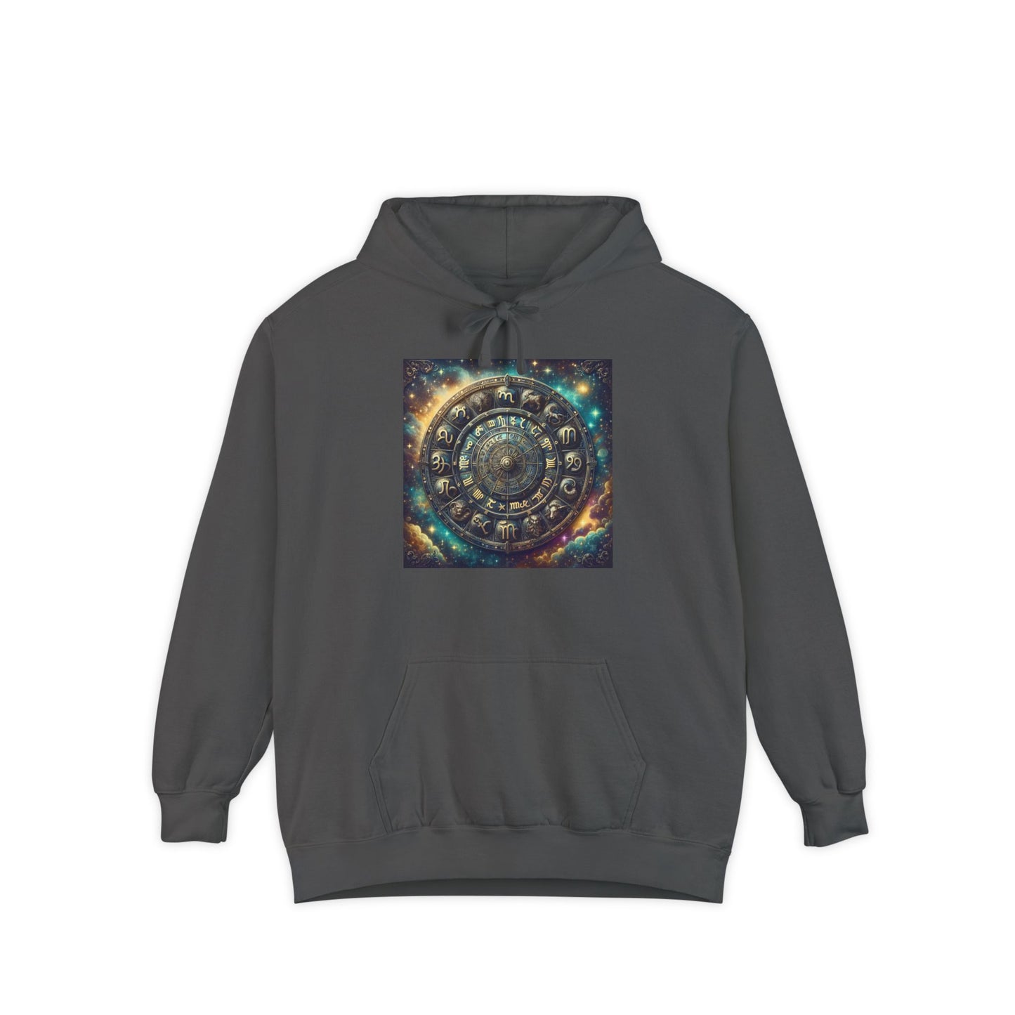 Zodiac Wheel Hoodie - Astrology Enthusiasts, Mystical Cosmic Design