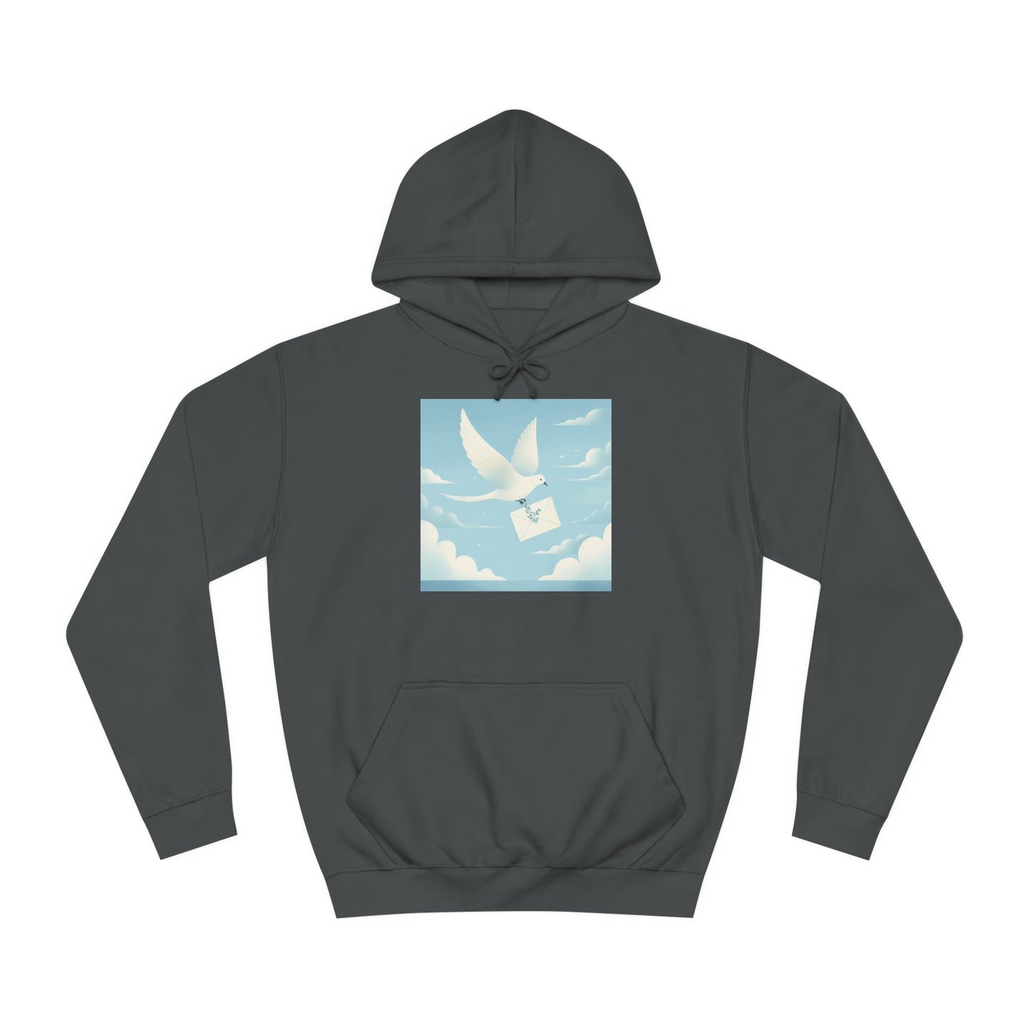 Bird Envelope College Hoodie - Pastel Romantic Minimalistic Design