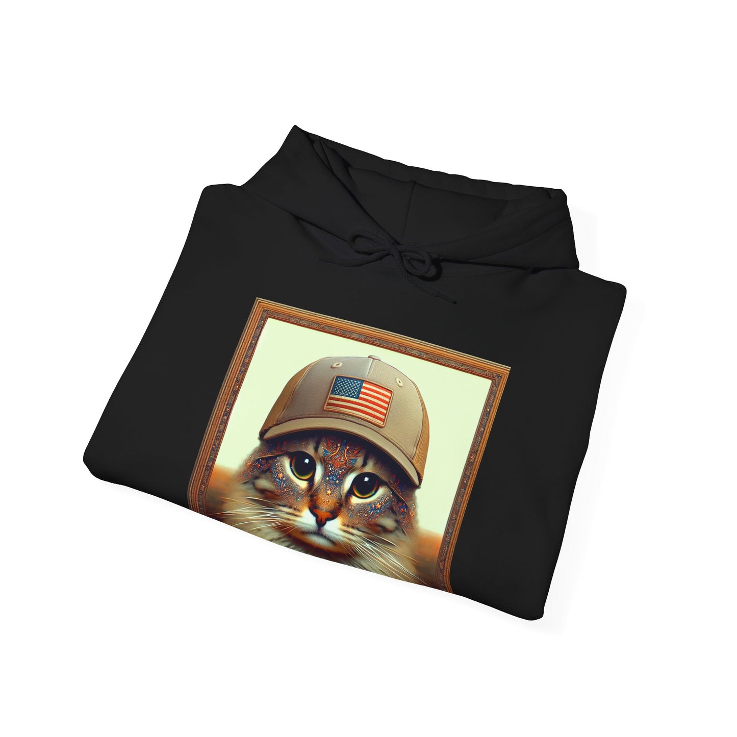 Cat in Cap USA Hoodie