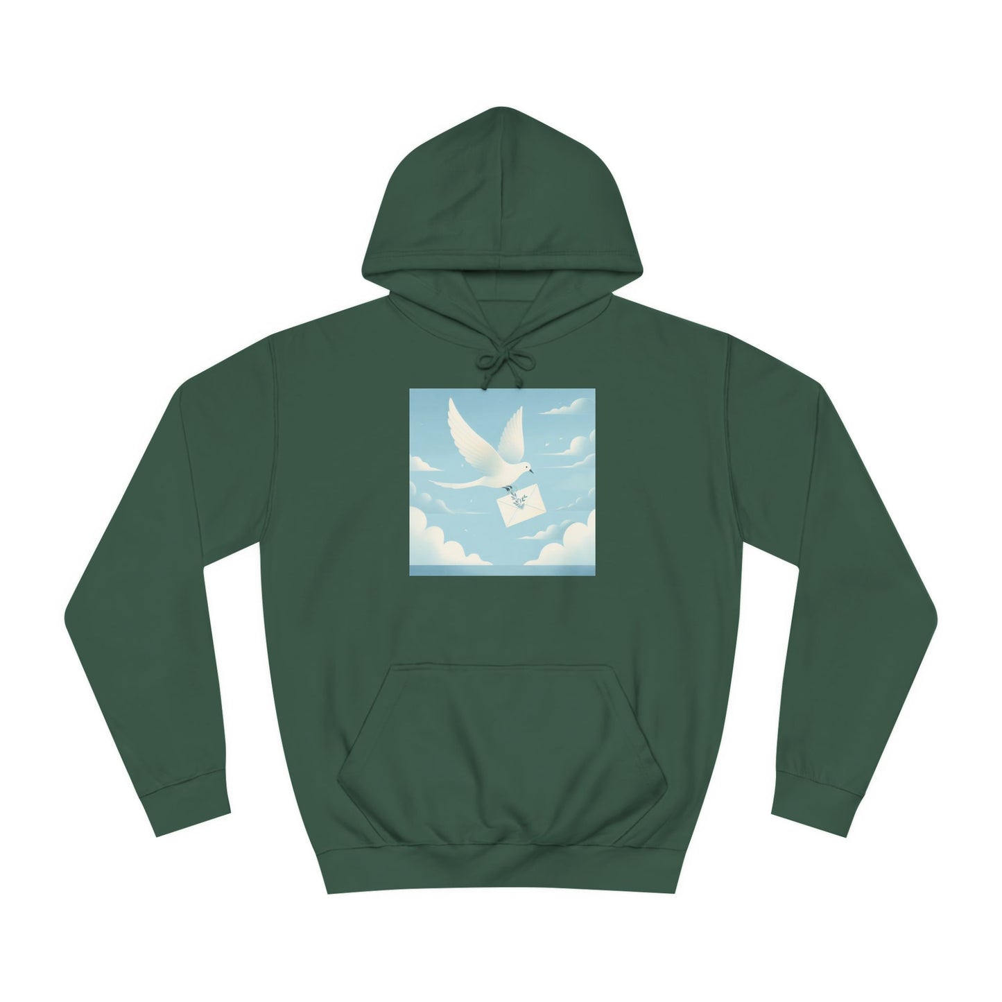 Bird Envelope College Hoodie - Pastel Romantic Minimalistic Design