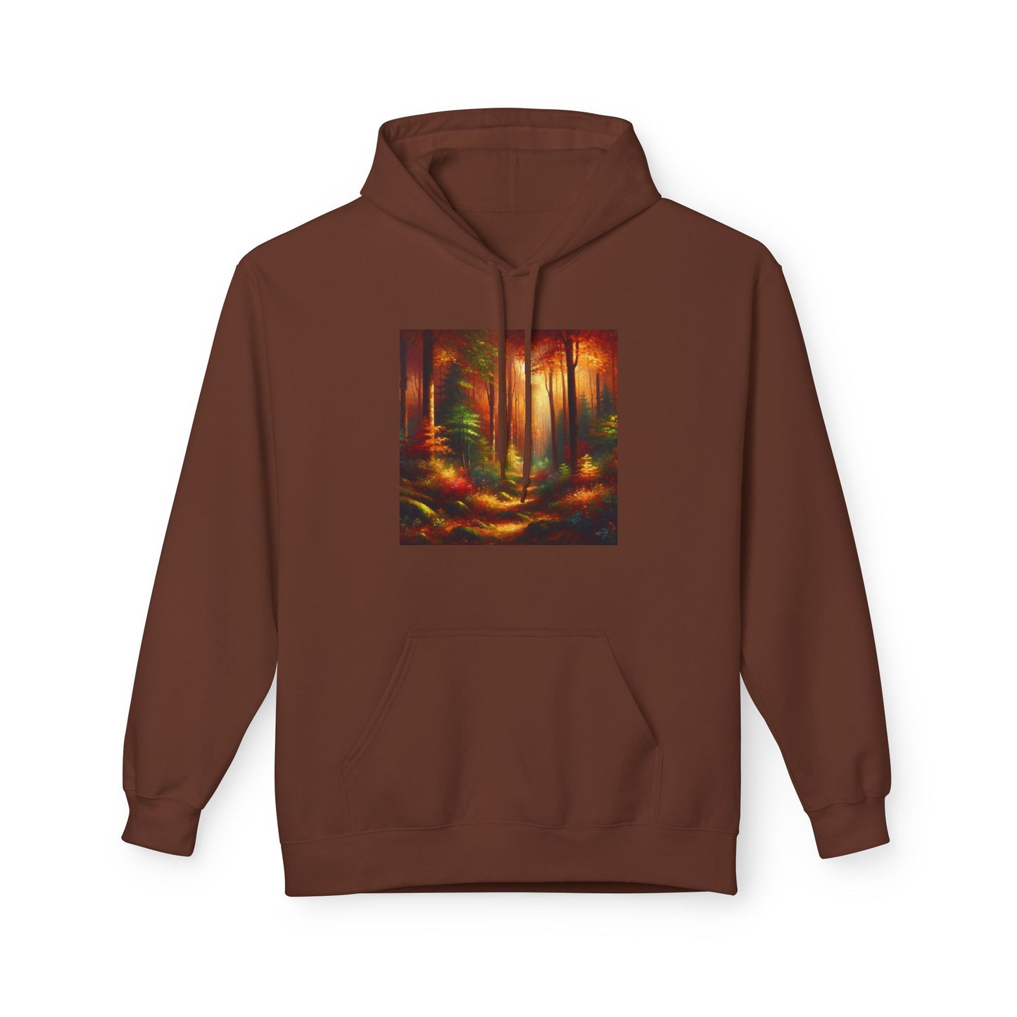 Autumn Forest Impressions Hoodie, Colorful Leaves, Cozy Landscape, Soft Lighting, Nature Vibes, Serene Foliage Sweatshirt, Rich Textures