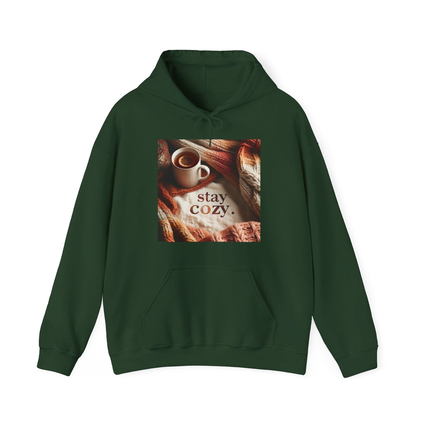 Unisex hooded Sweatshirt - Cozy Blanket and Tea - Stay Cozy