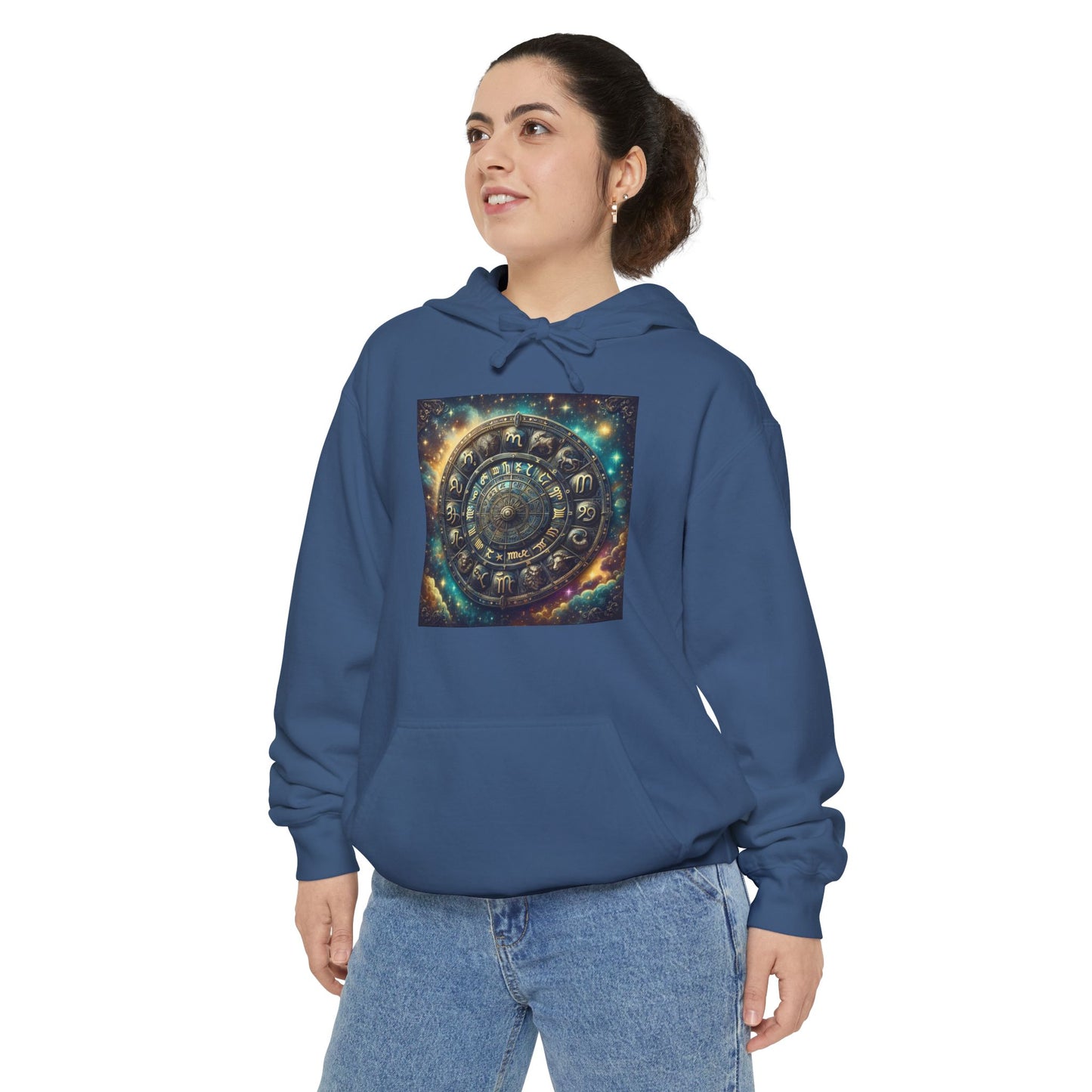 Zodiac Wheel Hoodie - Astrology Enthusiasts, Mystical Cosmic Design