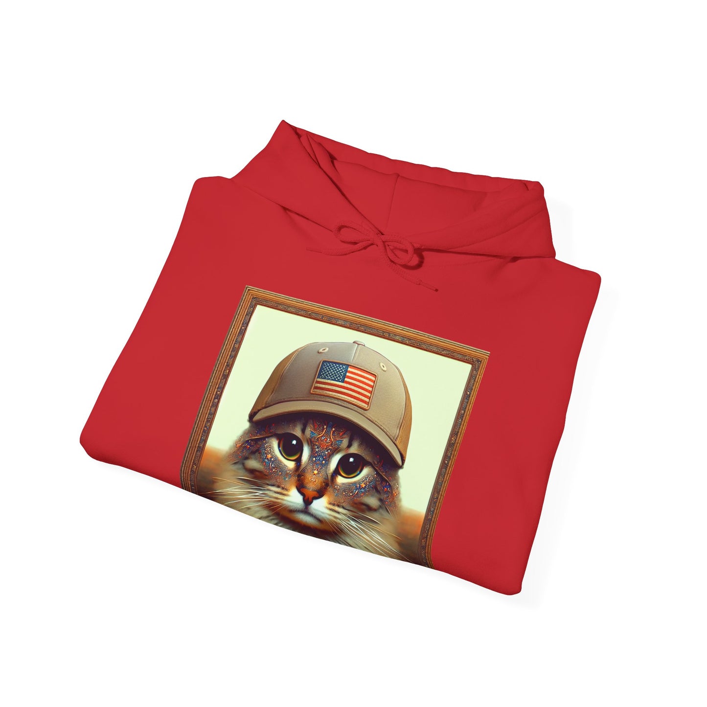 Cat in Cap USA Hoodie