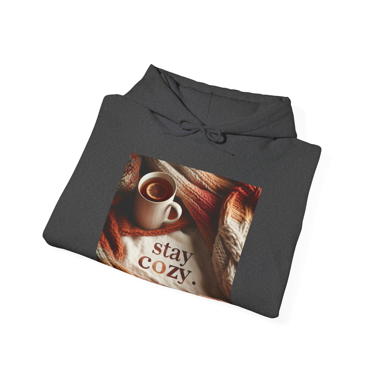 Unisex hooded Sweatshirt - Cozy Blanket and Tea - Stay Cozy