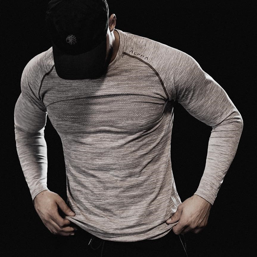 Men's Long Sleeve T-Shirts – Mesh, Breathable, Gym Fitness Sportswear