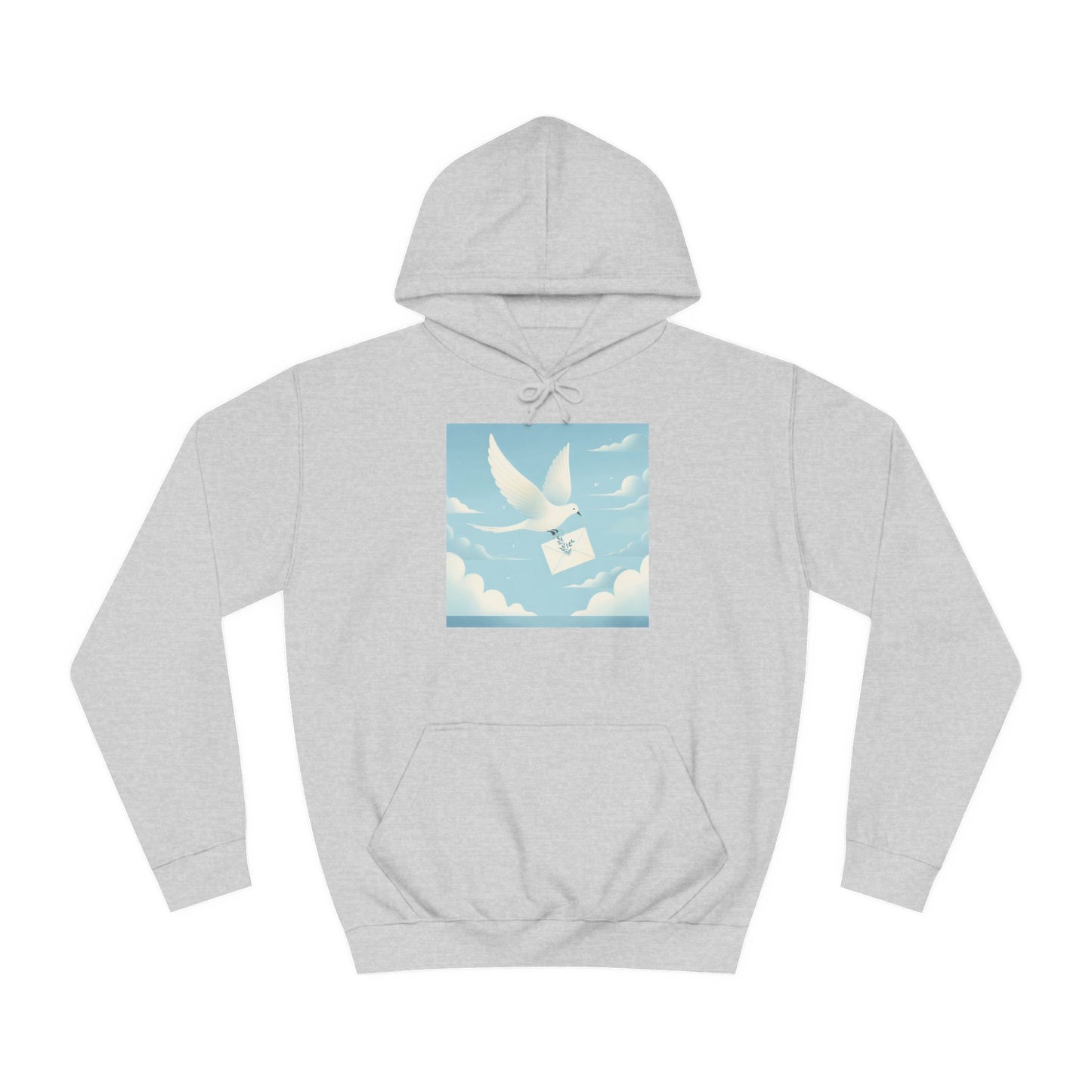 Bird Envelope College Hoodie - Pastel Romantic Minimalistic Design