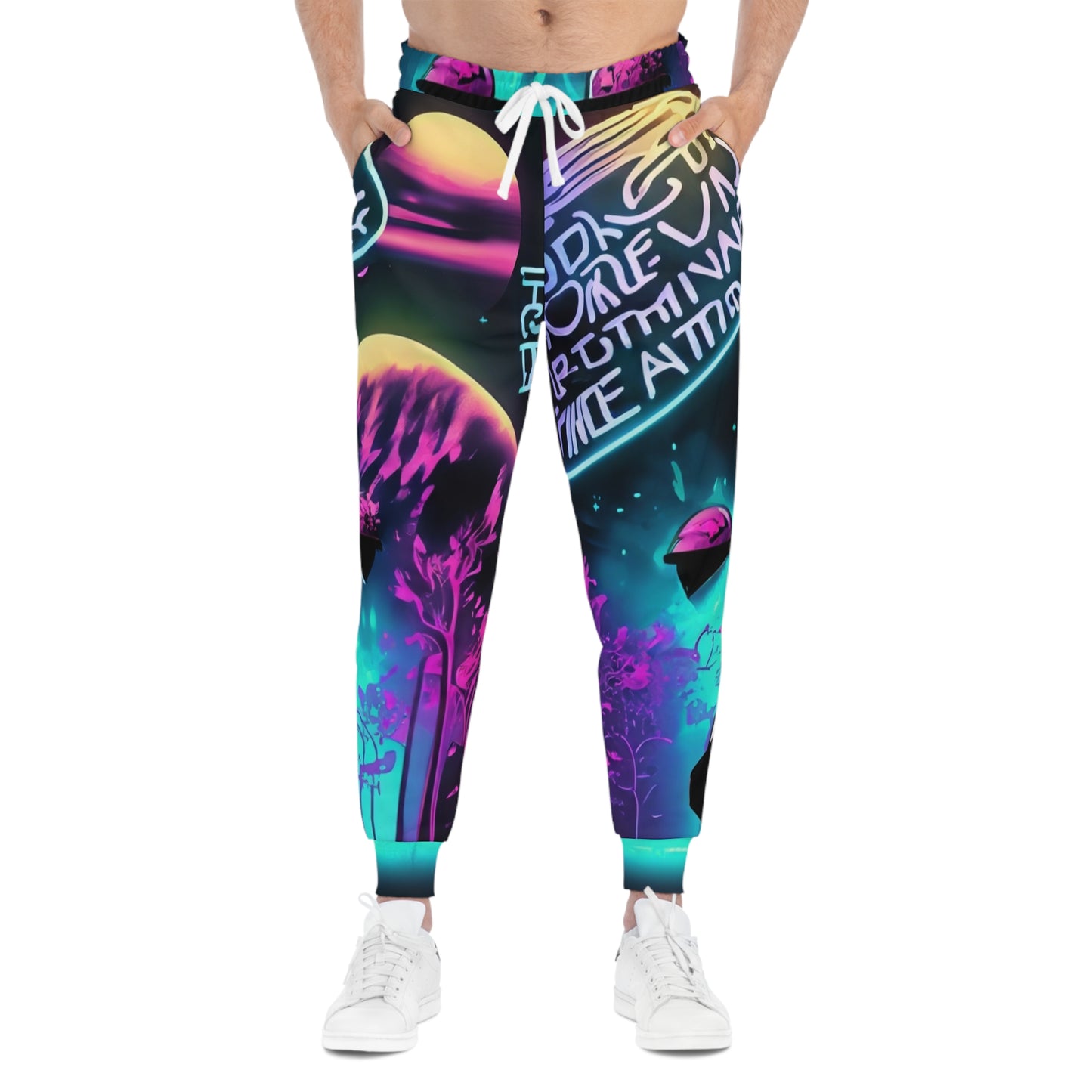 Glow-in-the-Dark  Athletic Joggers (AOP) Glow-in-the-Dark