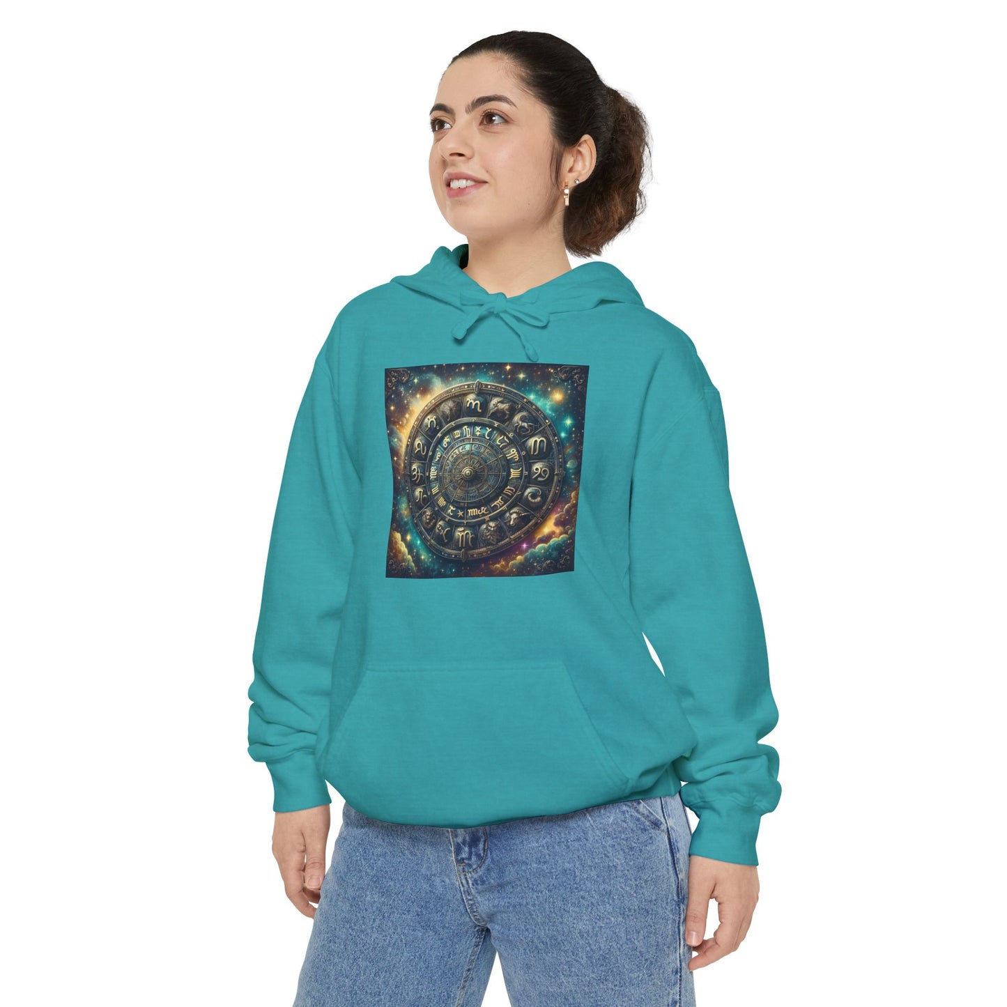 Zodiac Wheel Hoodie - Astrology Enthusiasts, Mystical Cosmic Design