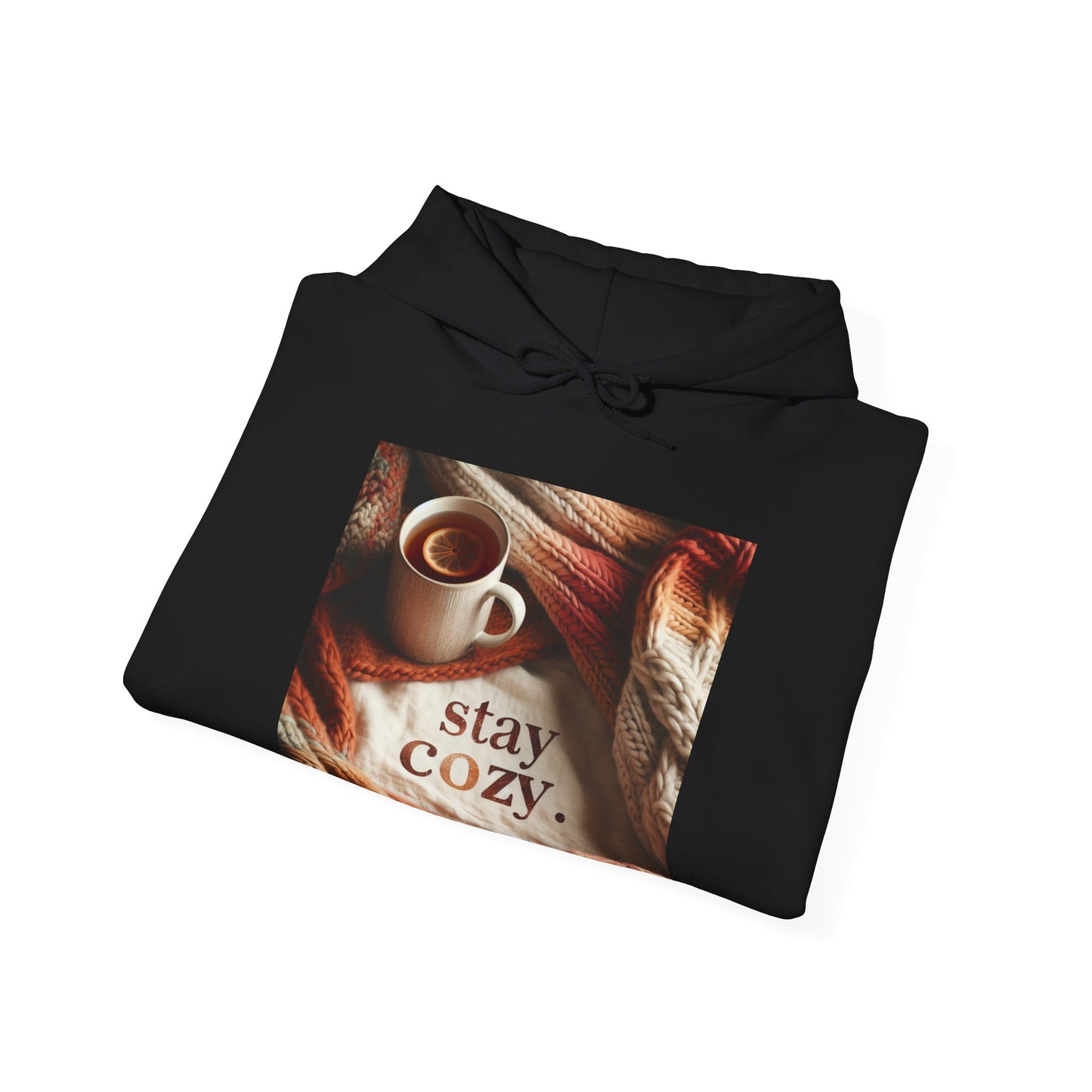 Unisex hooded Sweatshirt - Cozy Blanket and Tea - Stay Cozy