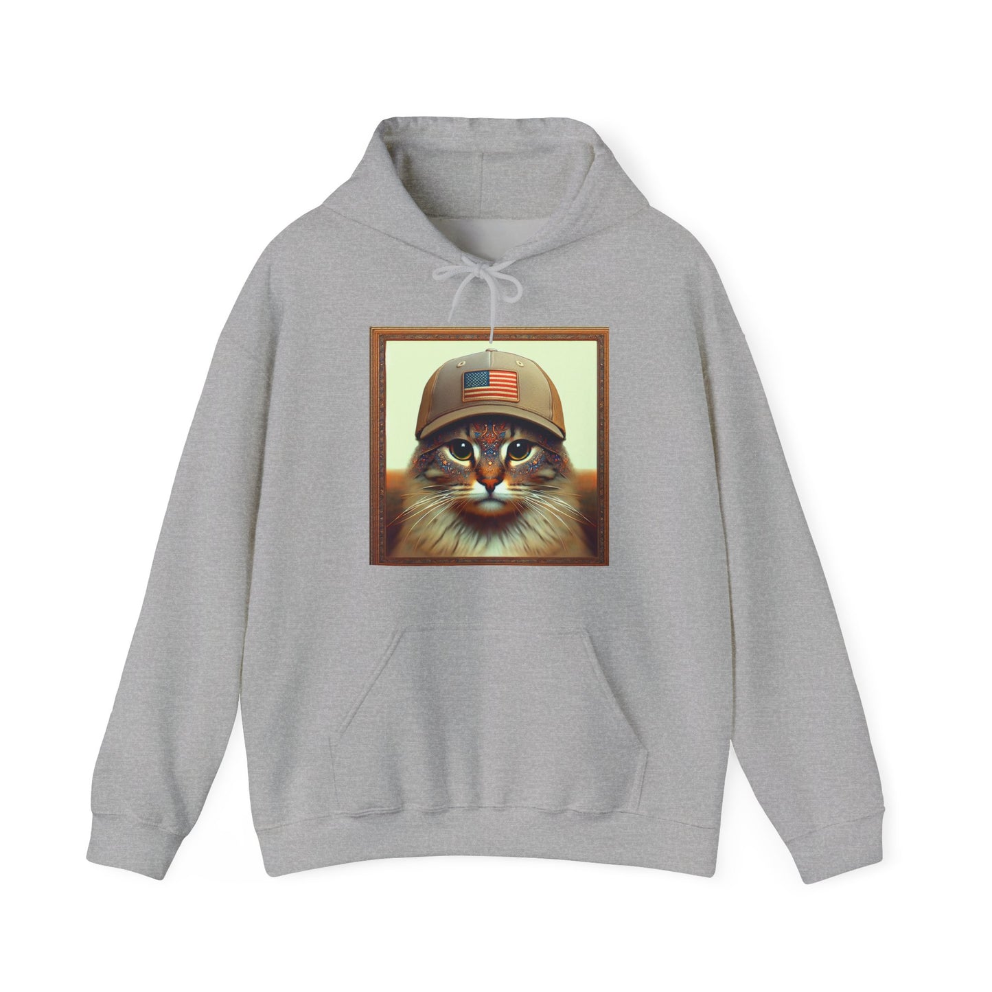 Cat in Cap USA Hoodie