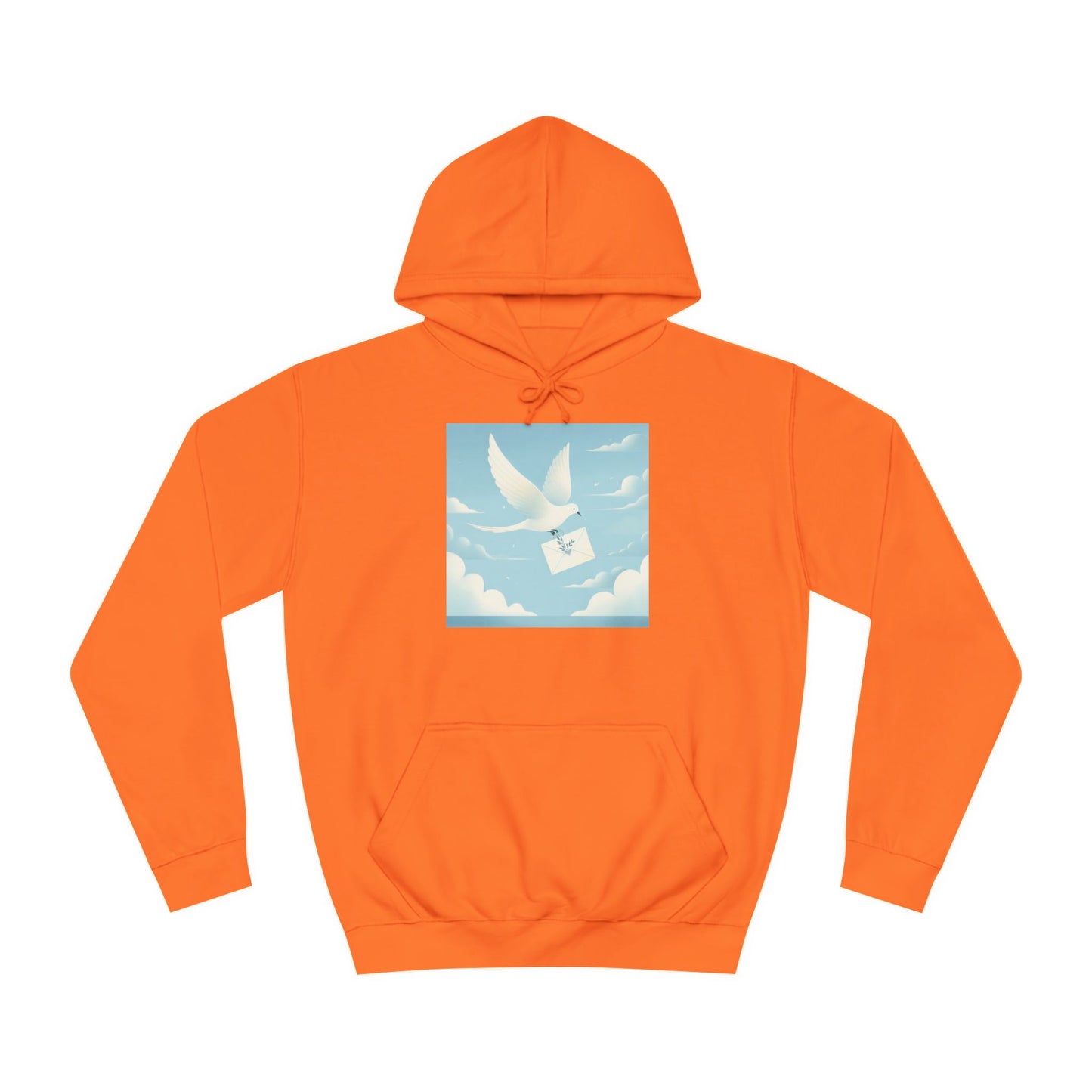 Bird Envelope College Hoodie - Pastel Romantic Minimalistic Design