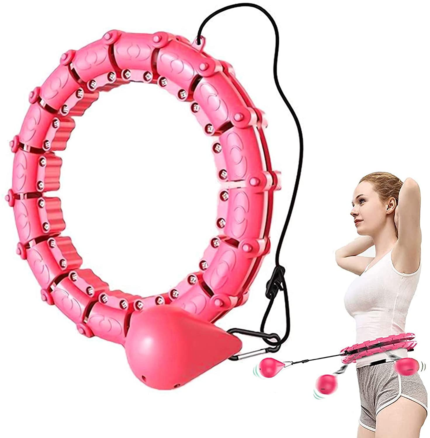 18 - 24Knots Adjustable Exercise Hoop Smart Exercise Hoop Weight Loss - Tiasid