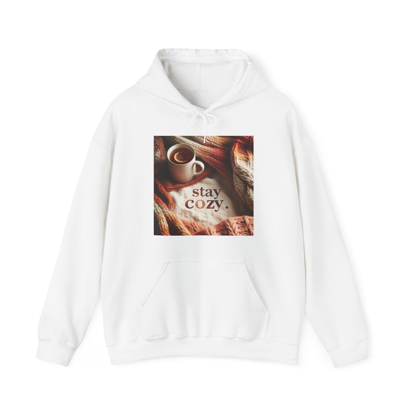 Unisex hooded Sweatshirt - Cozy Blanket and Tea - Stay Cozy