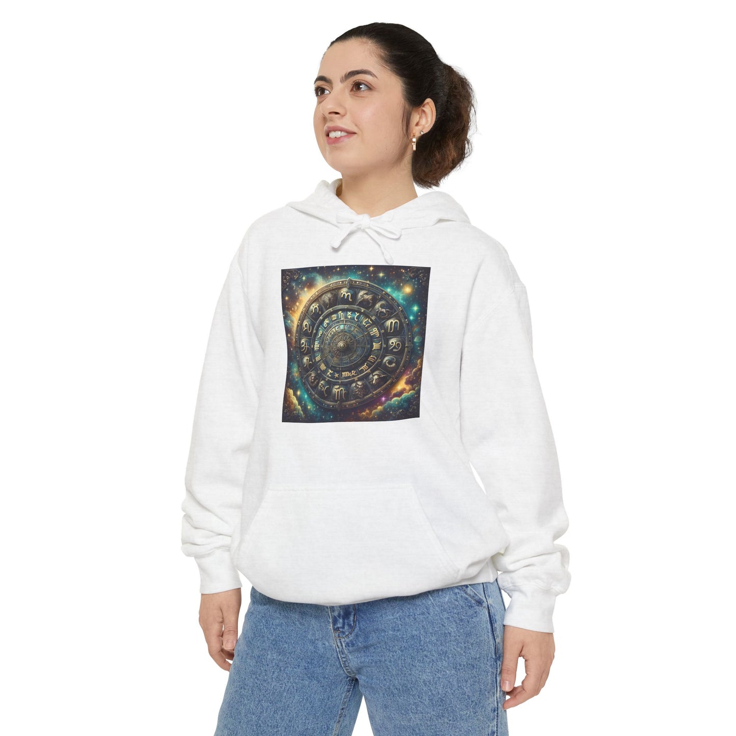 Zodiac Wheel Hoodie - Astrology Enthusiasts, Mystical Cosmic Design