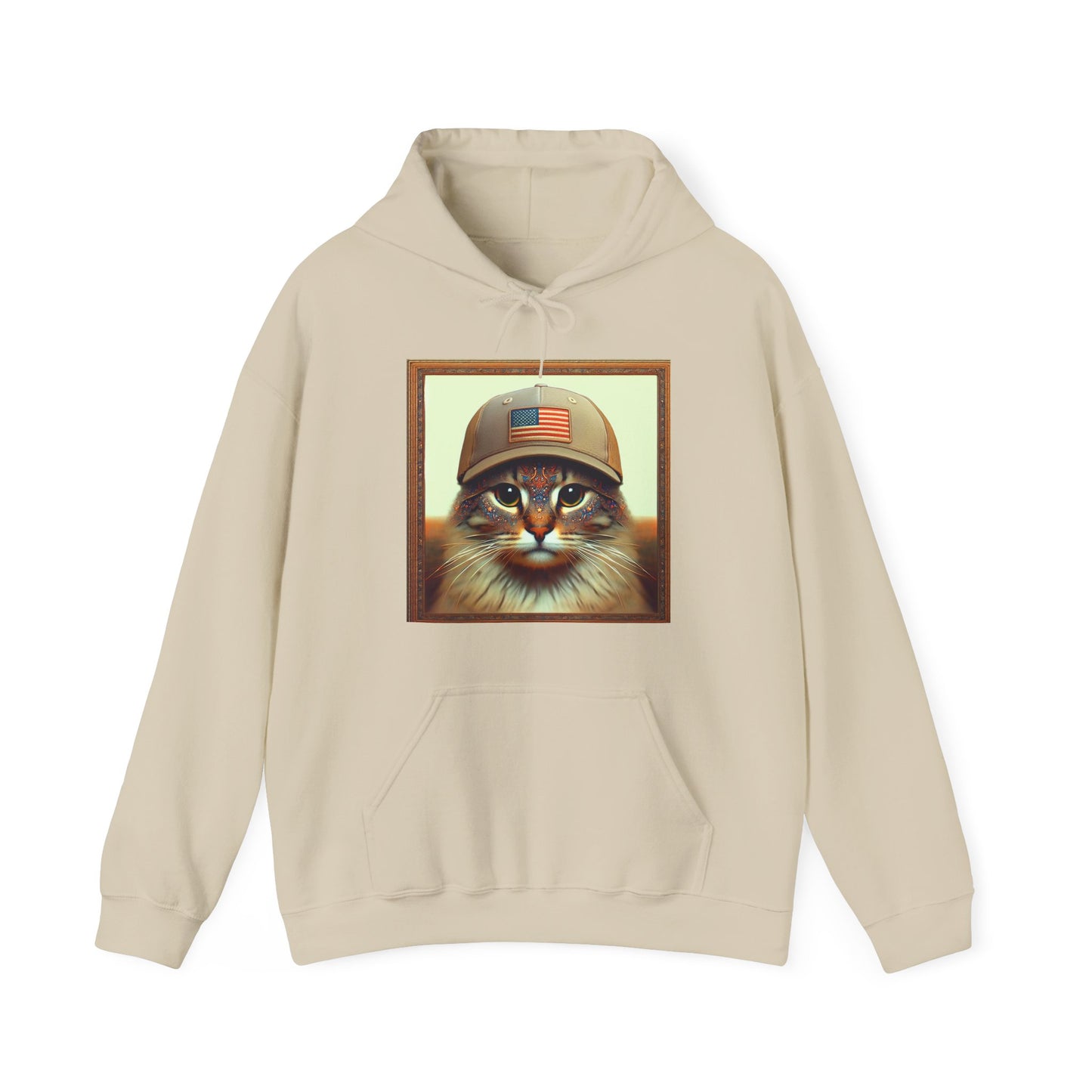 Cat in Cap USA Hoodie