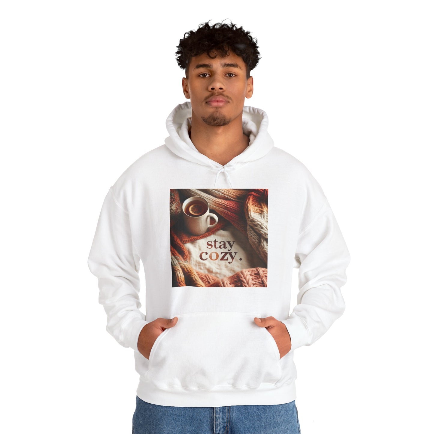 Unisex hooded Sweatshirt - Cozy Blanket and Tea - Stay Cozy