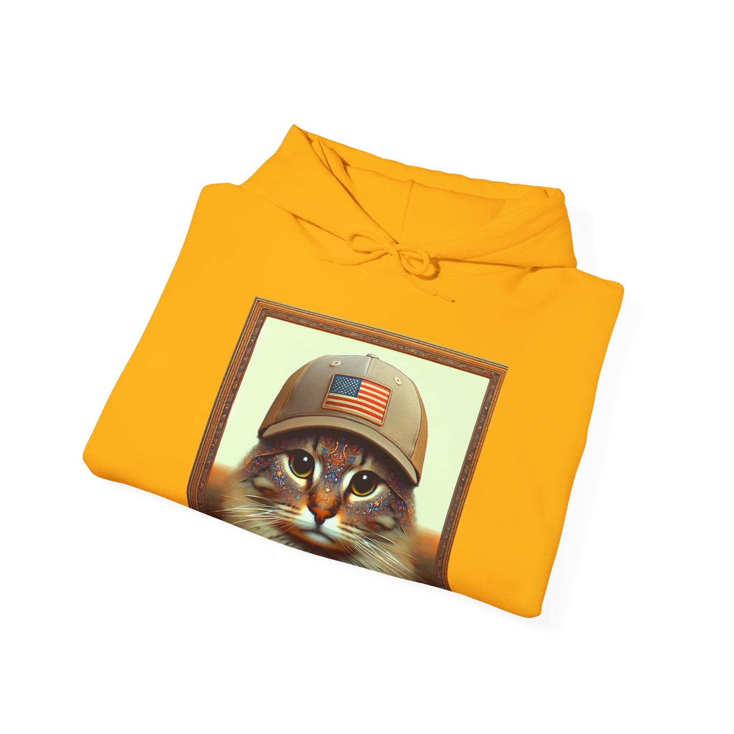 Cat in Cap USA Hoodie