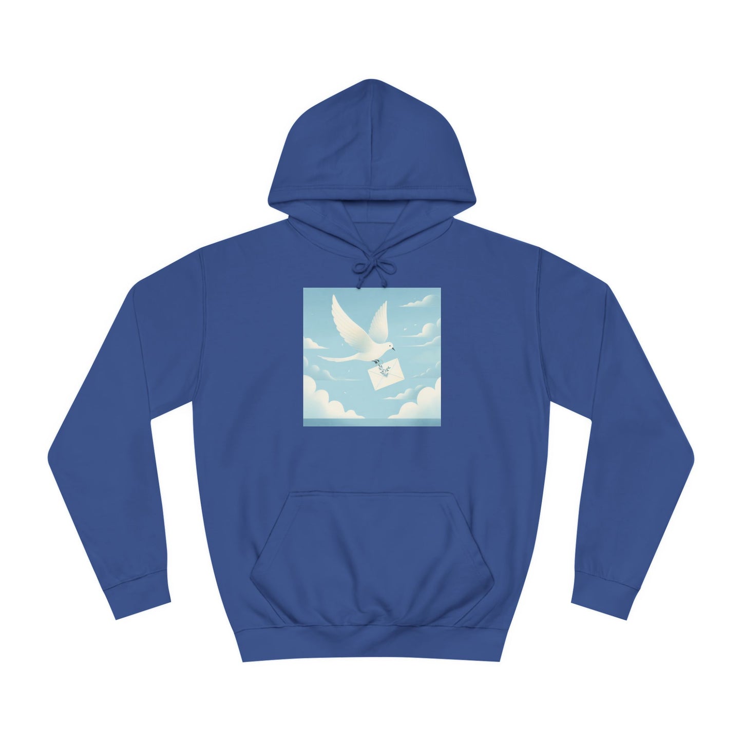 Bird Envelope College Hoodie - Pastel Romantic Minimalistic Design