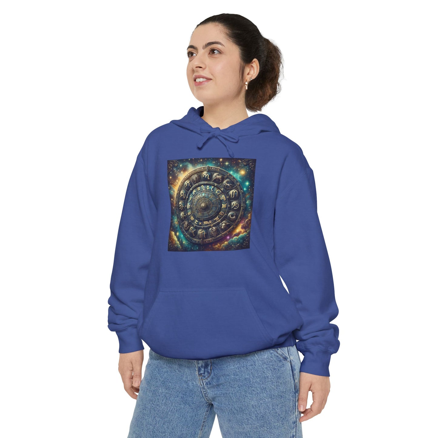 Zodiac Wheel Hoodie - Astrology Enthusiasts, Mystical Cosmic Design