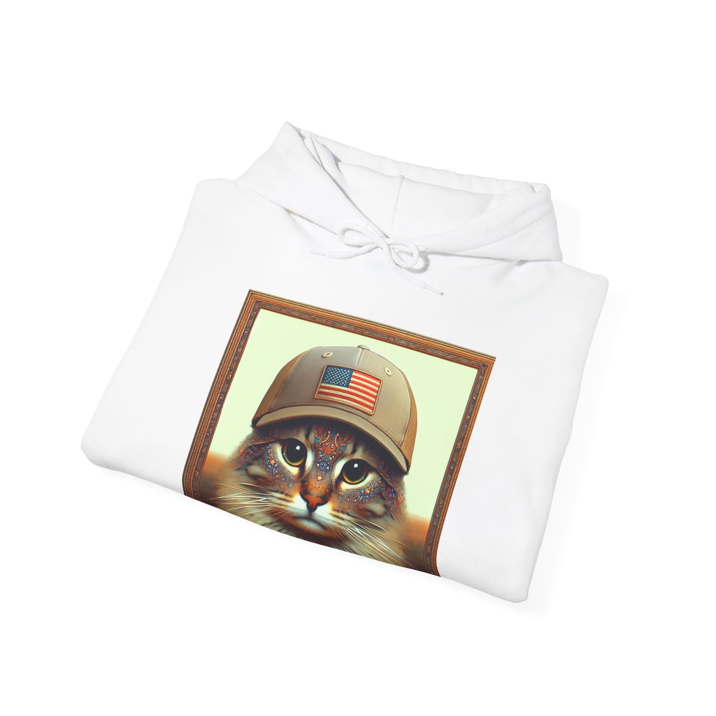 Cat in Cap USA Hoodie