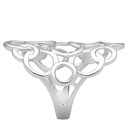 3W170 - Rhodium Brass Ring with No Stone - Tiasid