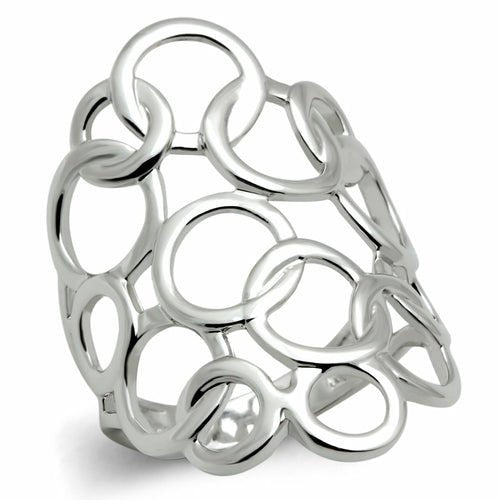 3W170 - Rhodium Brass Ring with No Stone - Tiasid