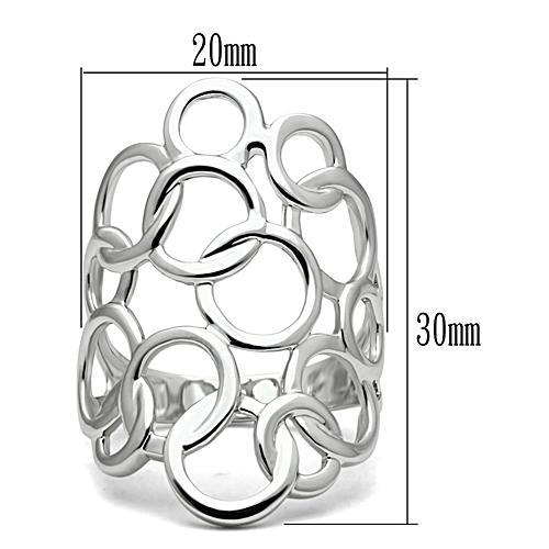 3W170 - Rhodium Brass Ring with No Stone - Tiasid