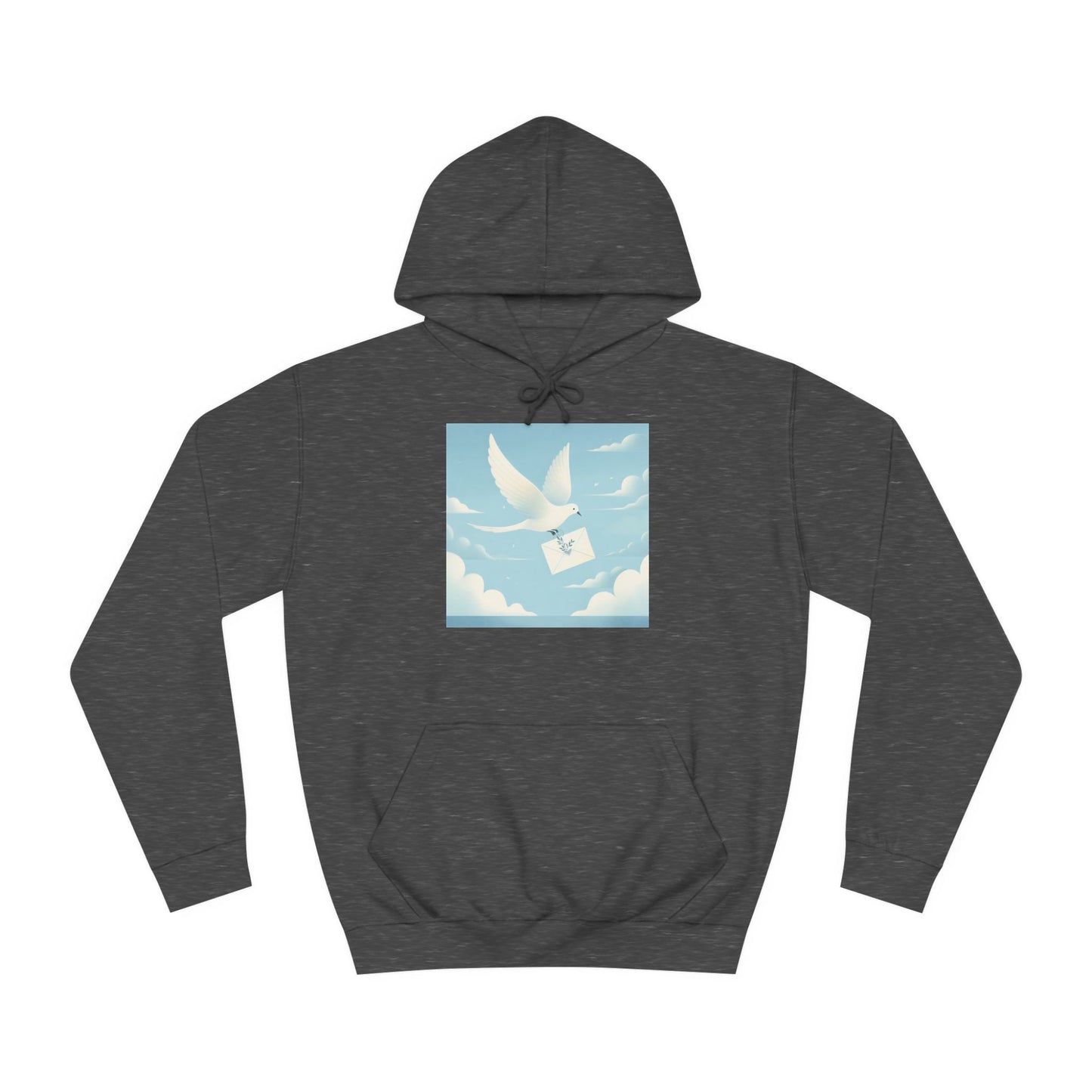 Bird Envelope College Hoodie - Pastel Romantic Minimalistic Design