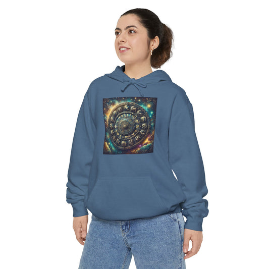 Zodiac Wheel Hoodie - Astrology Enthusiasts, Mystical Cosmic Design