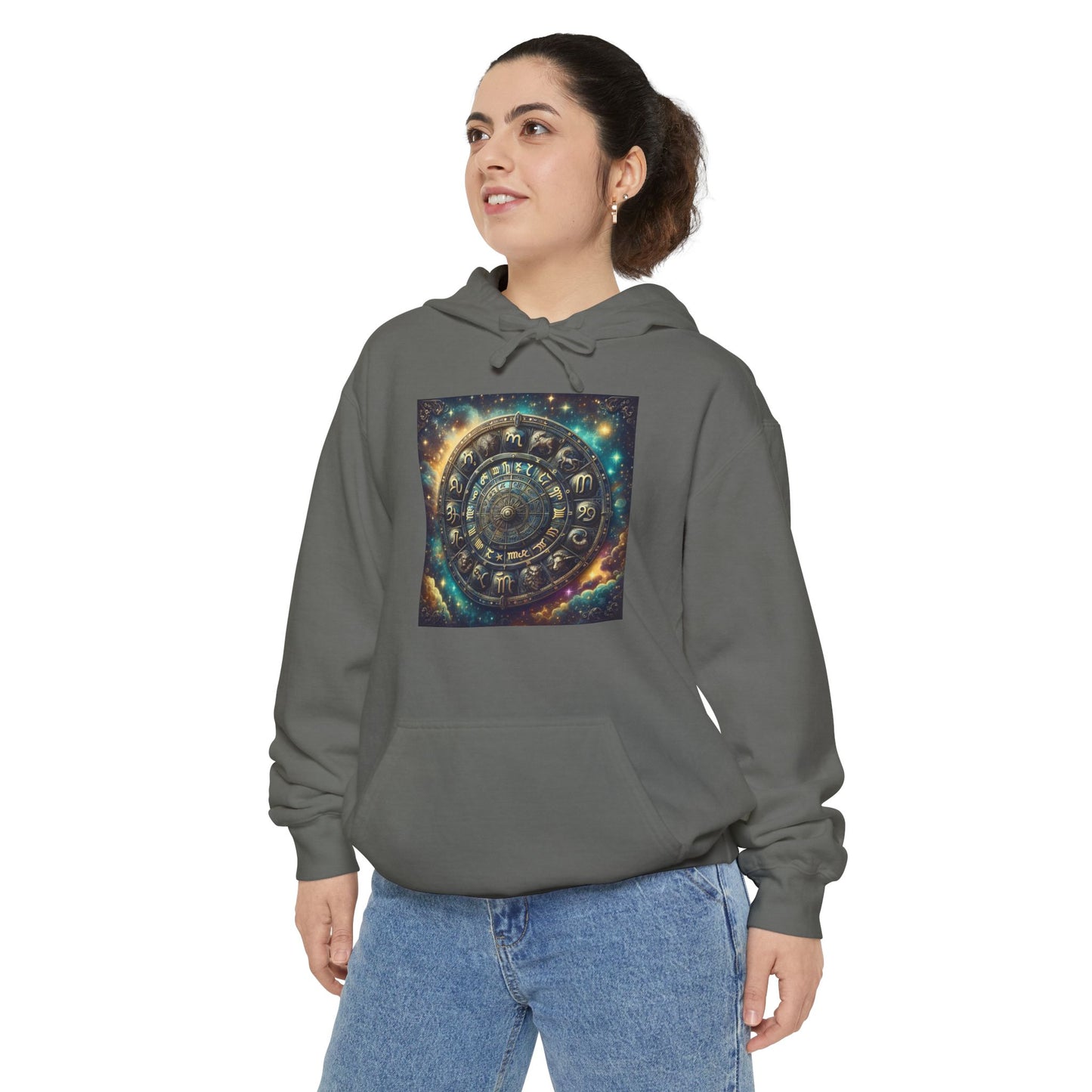 Zodiac Wheel Hoodie - Astrology Enthusiasts, Mystical Cosmic Design