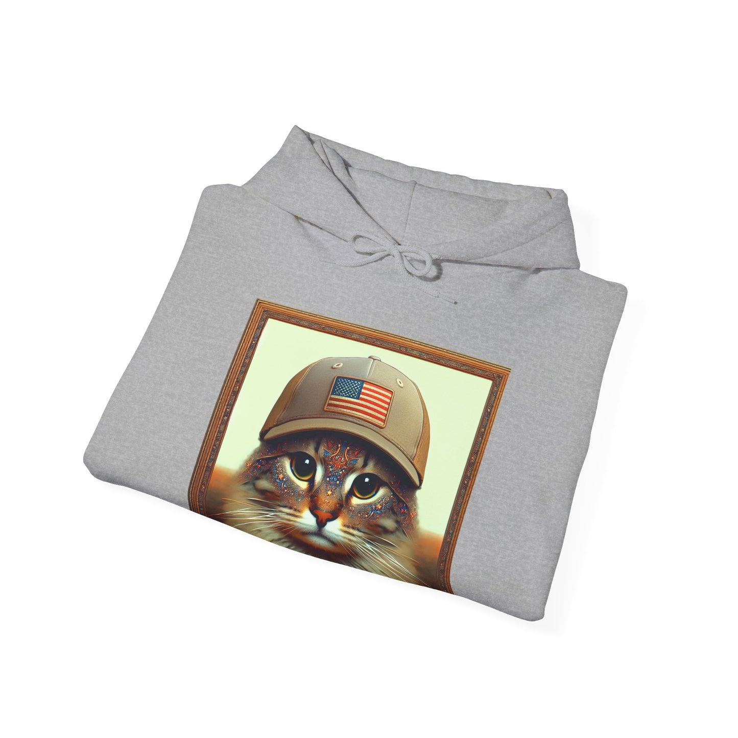 Cat in Cap USA Hoodie