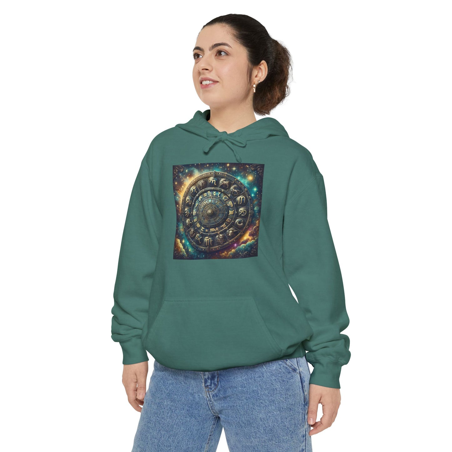 Zodiac Wheel Hoodie - Astrology Enthusiasts, Mystical Cosmic Design