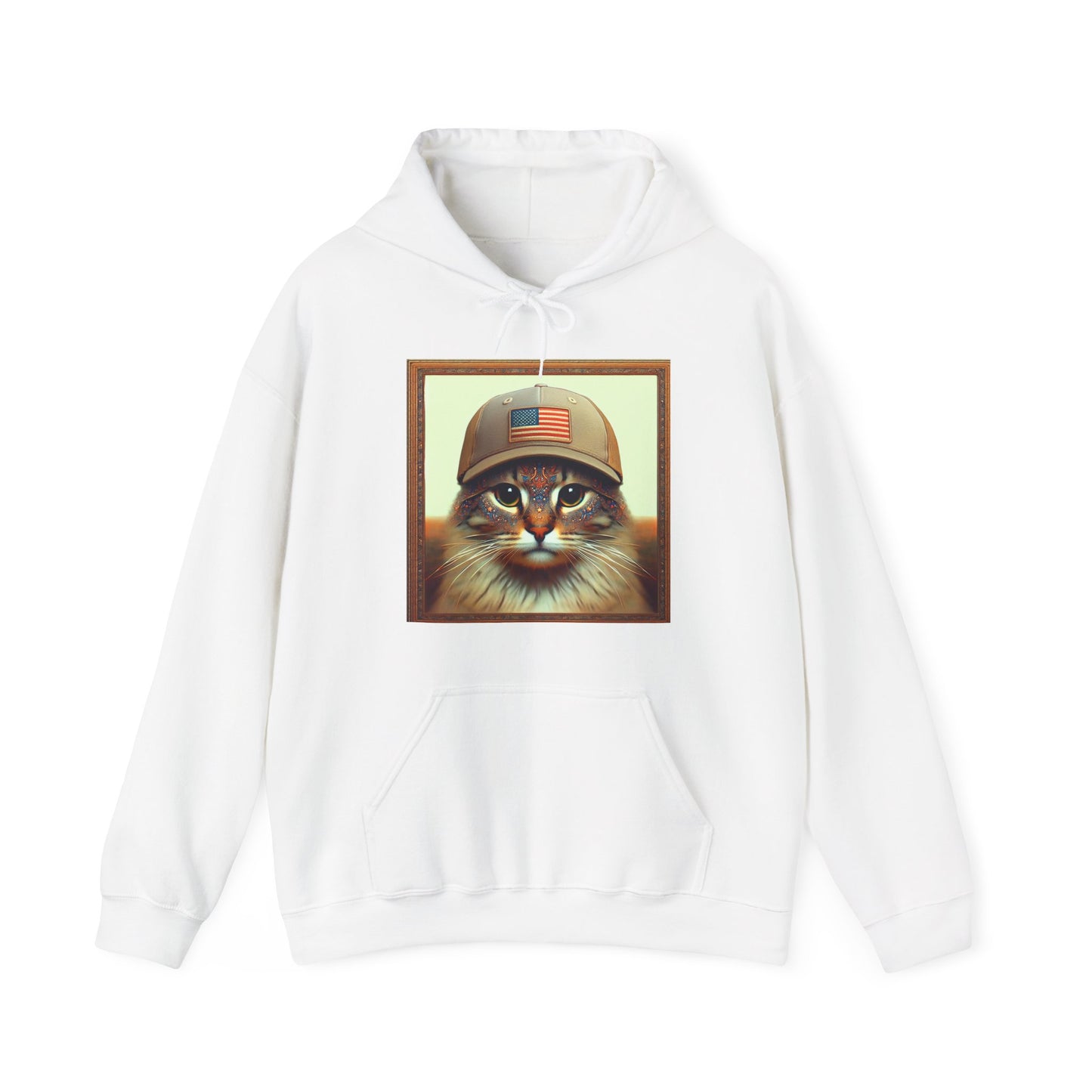 Cat in Cap USA Hoodie