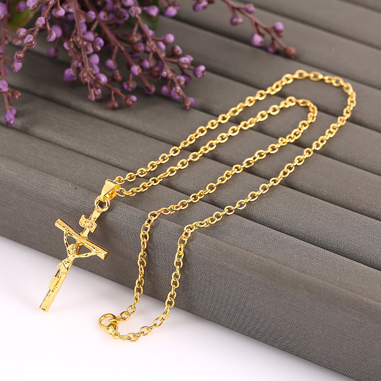 Cross Bone Carving Hip Hop Necklace – Bold and Edgy Fashion Statement