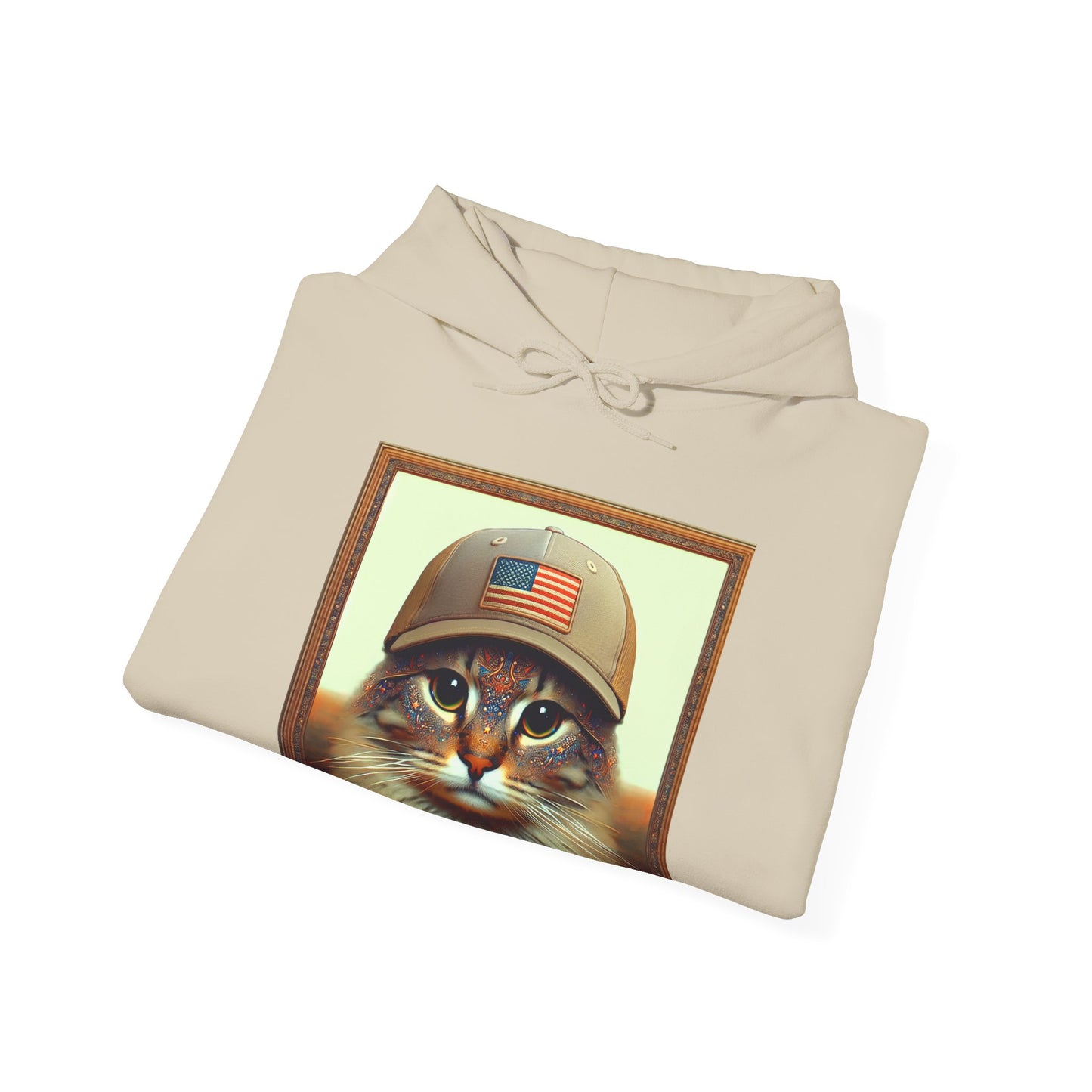 Cat in Cap USA Hoodie