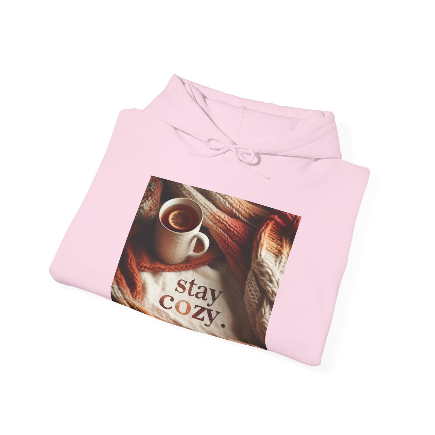 Unisex hooded Sweatshirt - Cozy Blanket and Tea - Stay Cozy