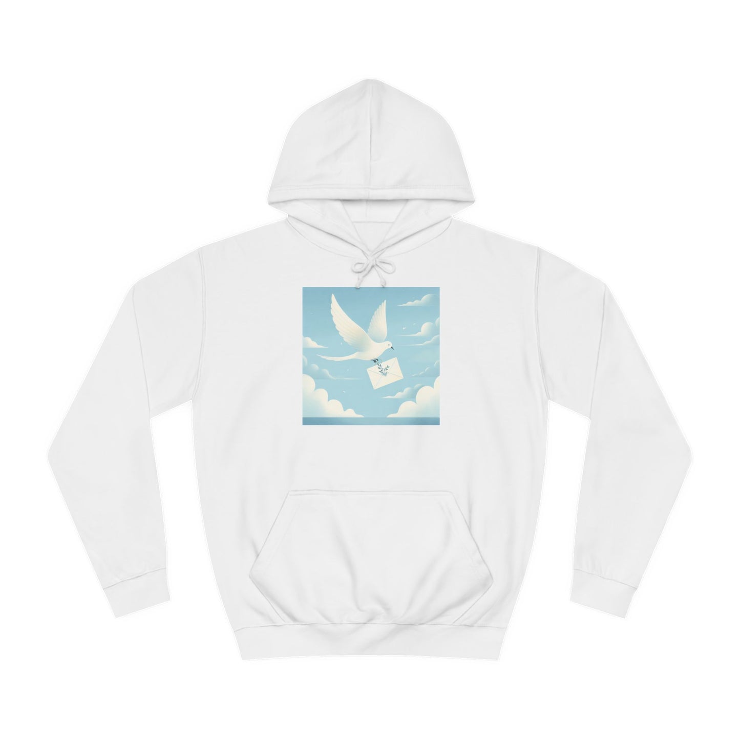 Bird Envelope College Hoodie - Pastel Romantic Minimalistic Design