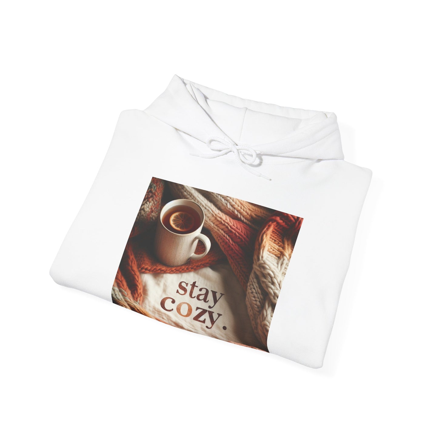 Unisex hooded Sweatshirt - Cozy Blanket and Tea - Stay Cozy