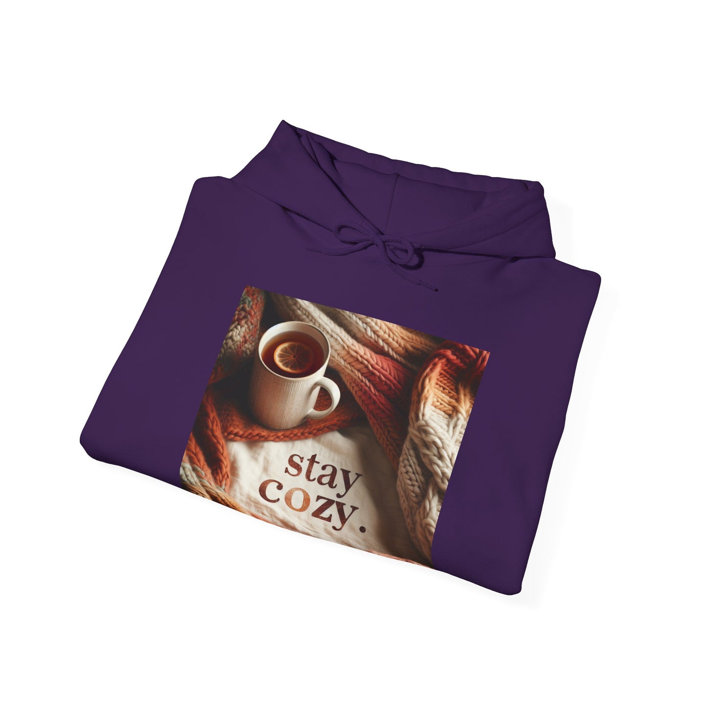 Unisex hooded Sweatshirt - Cozy Blanket and Tea - Stay Cozy