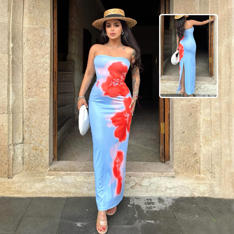 Slim Slit Tube Long Dress – Summer Sexy, Party & Beach Dresses for Women