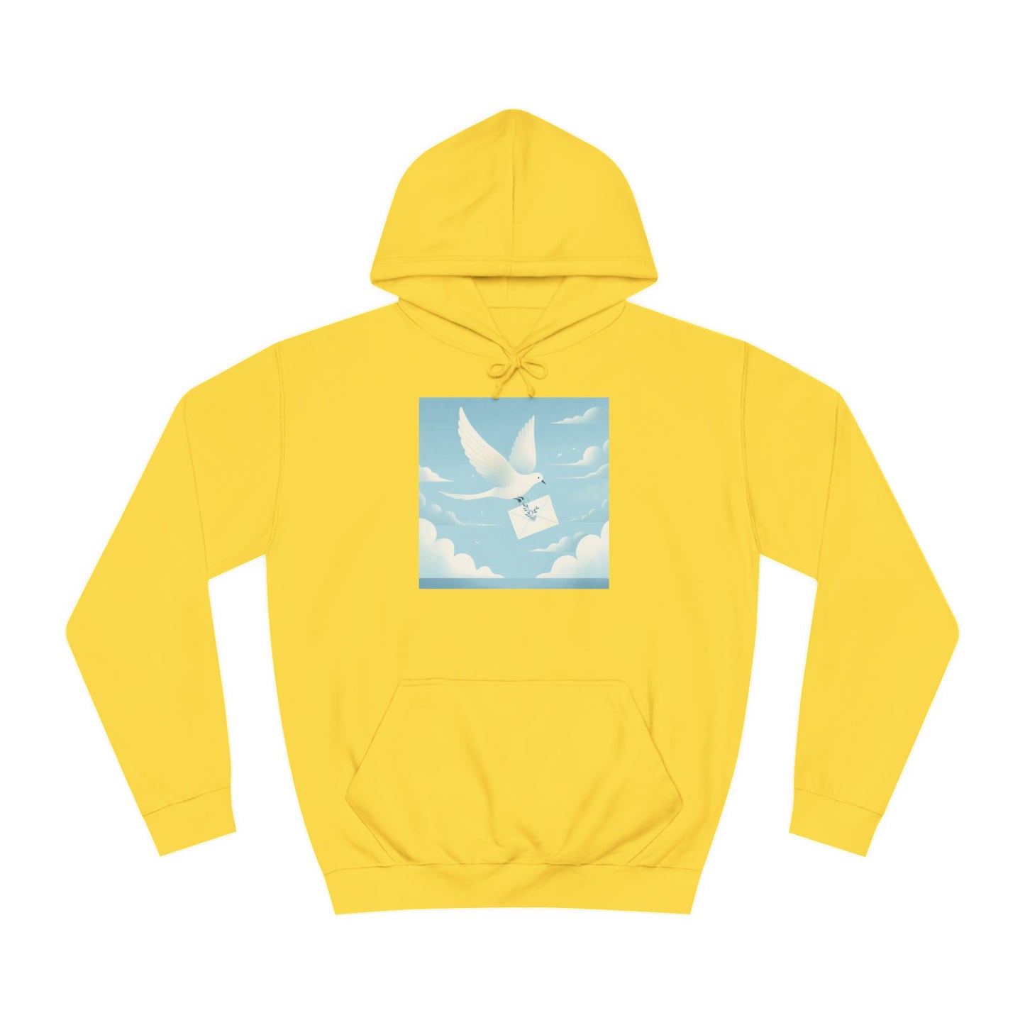 Bird Envelope College Hoodie - Pastel Romantic Minimalistic Design