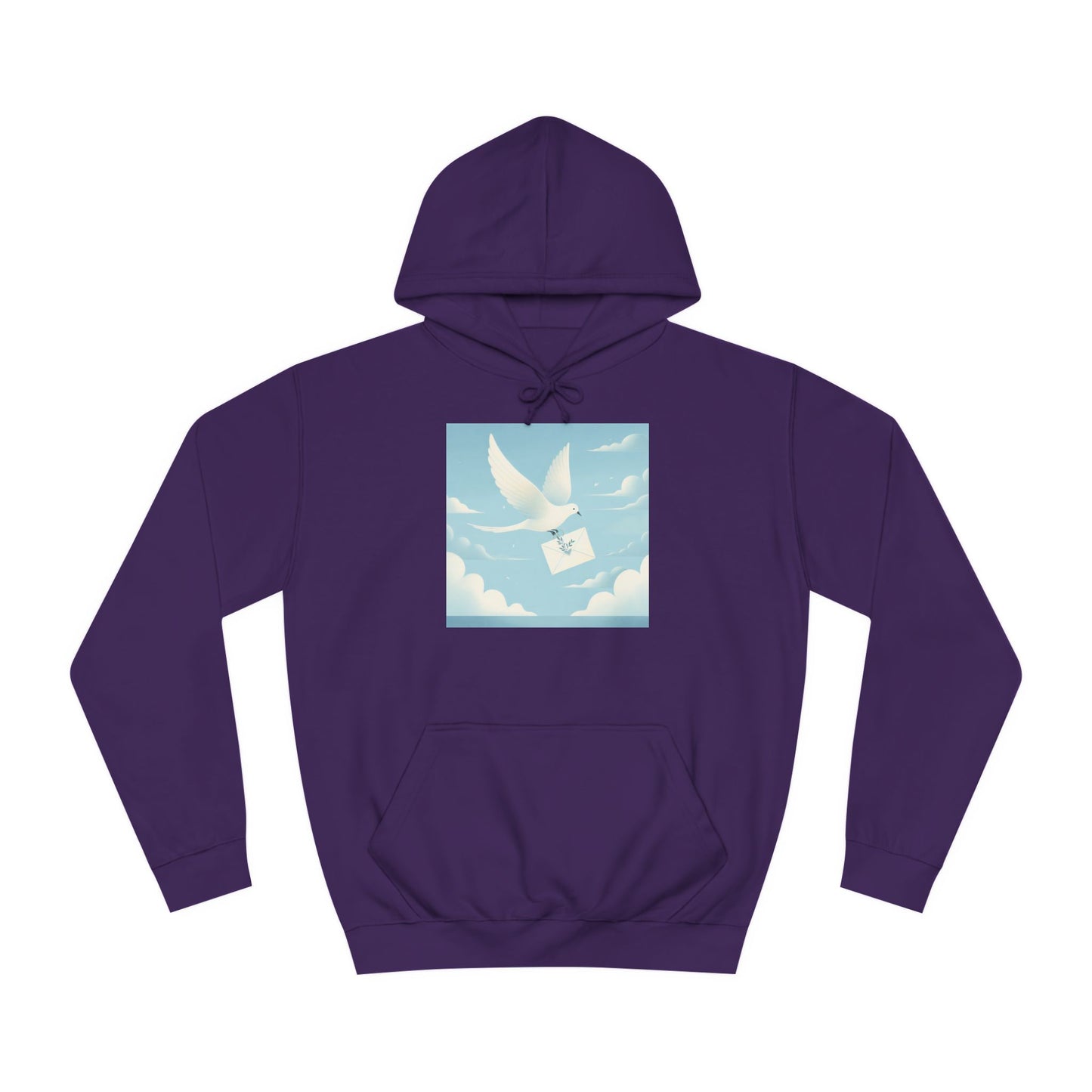 Bird Envelope College Hoodie - Pastel Romantic Minimalistic Design