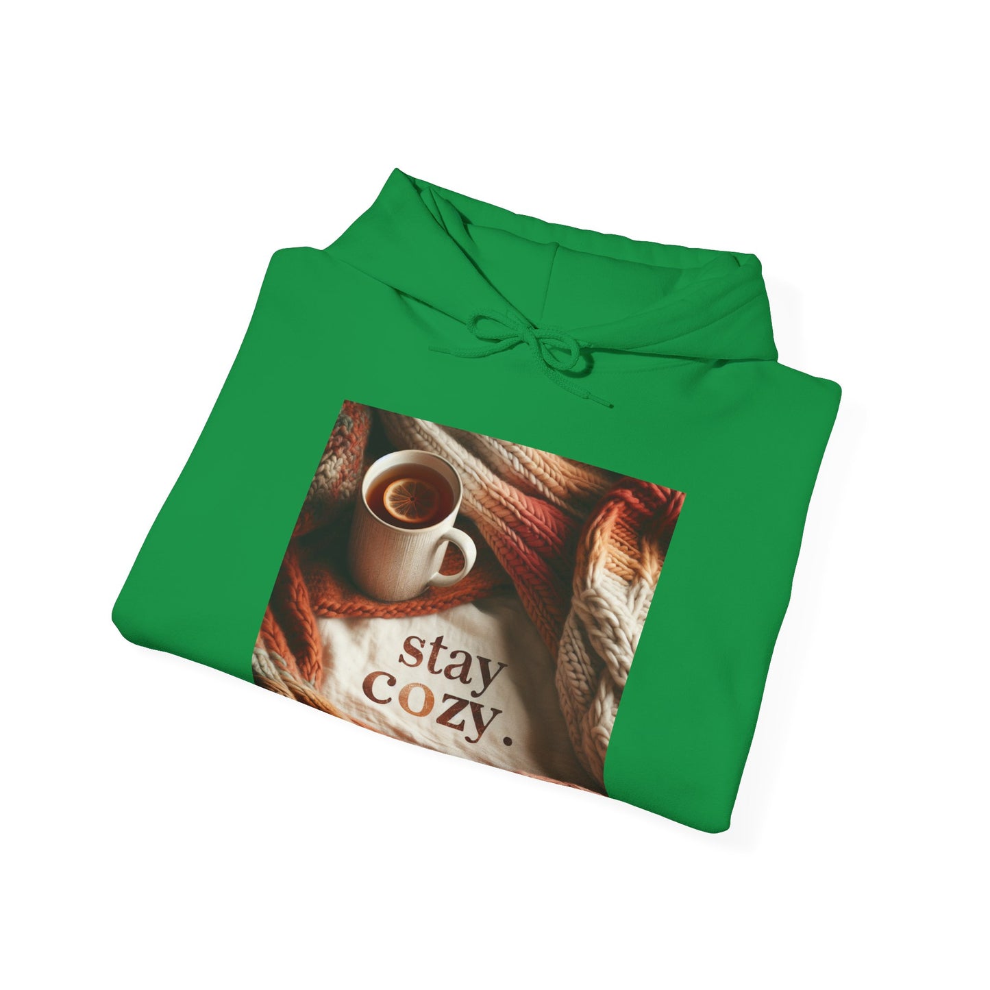 Unisex hooded Sweatshirt - Cozy Blanket and Tea - Stay Cozy