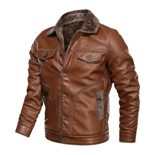 Men's PU Leather Jackets | Lapel Collar & Zipper Detail