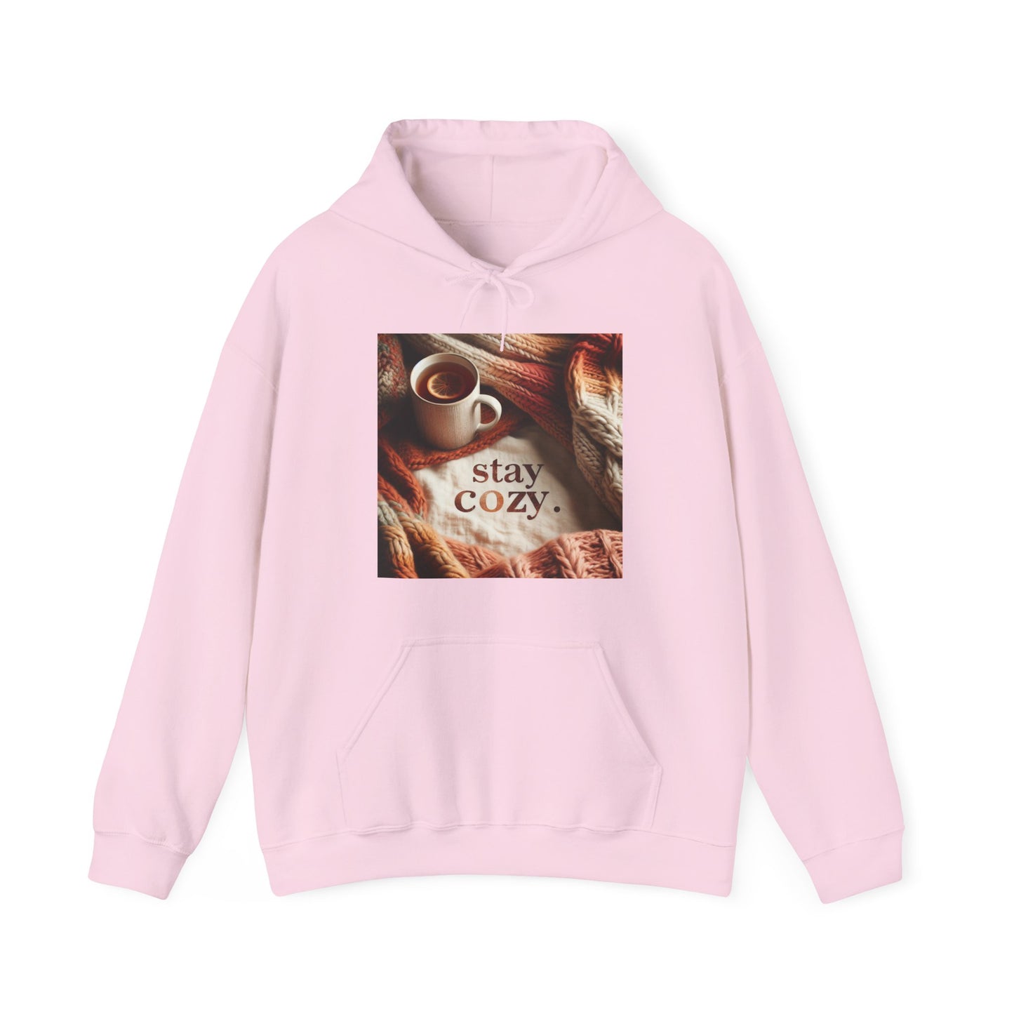 Unisex hooded Sweatshirt - Cozy Blanket and Tea - Stay Cozy