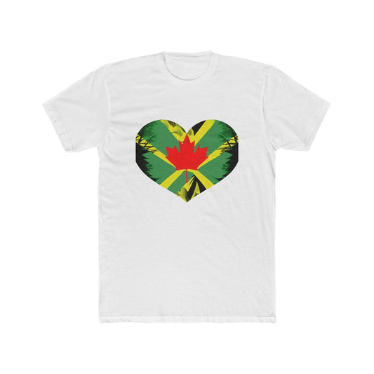 Reggae Rhythm meets Maple Melody: Men's Cotton Crew Tee Design