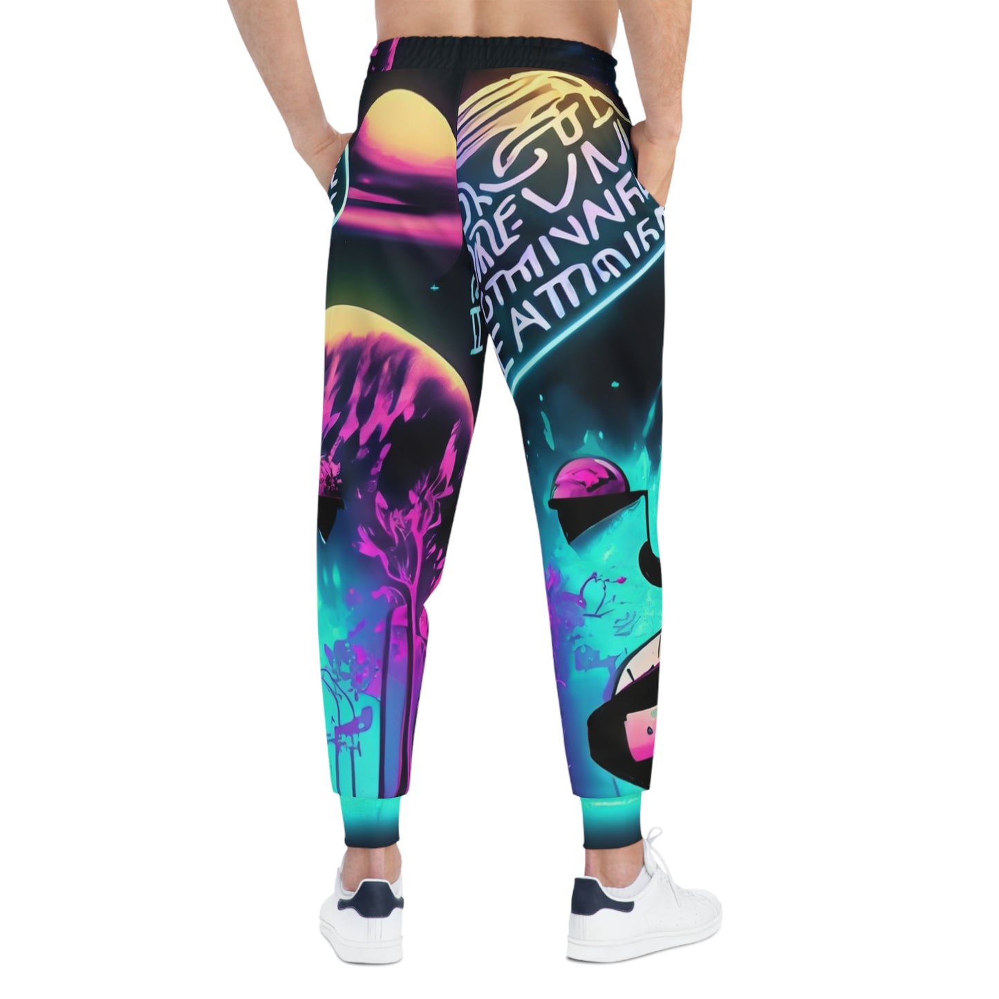 Glow-in-the-Dark  Athletic Joggers (AOP) Glow-in-the-Dark