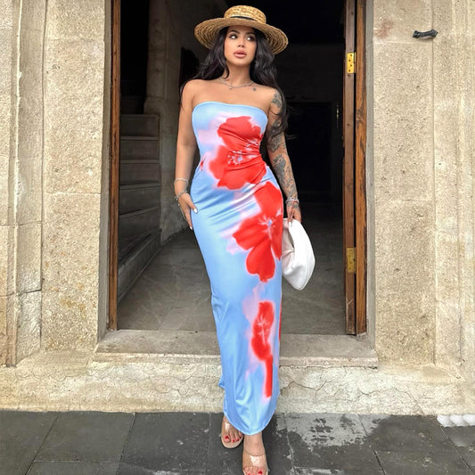 Slim Slit Tube Long Dress – Summer Sexy, Party & Beach Dresses for Women